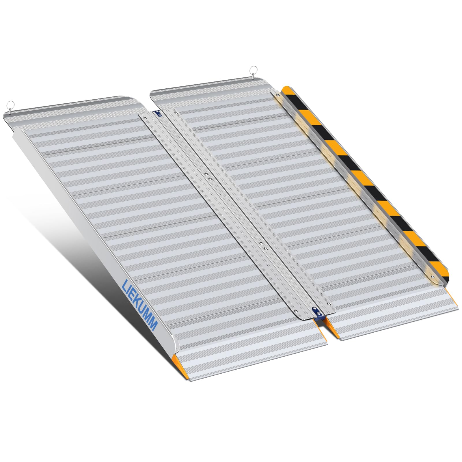 LIEKUMM Rampa dla wózków inwalidzkich 91 x 77 cm, nośność 450 kg, składana, aluminiowa rampa dla wózków inwalidzkich na schody, stopnie, krawężniki, rampa progowa do elektrycznych wózków inwalidzkich