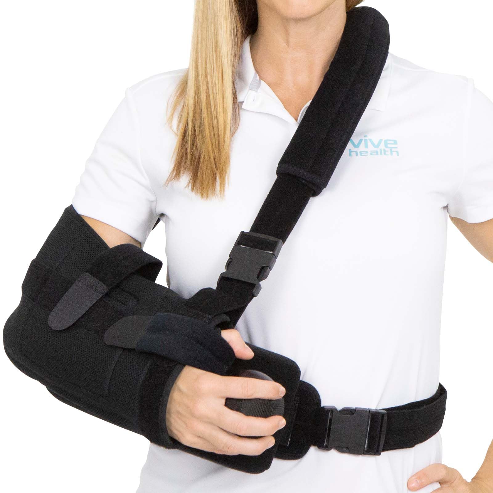 Vive spalla abduction sling - immobilizer per lesioni support - sollievo dal dolore del braccio cuscino per cuffia dei rotatori, sublexion, chirurgia, dislocated, broken arm - brace nero