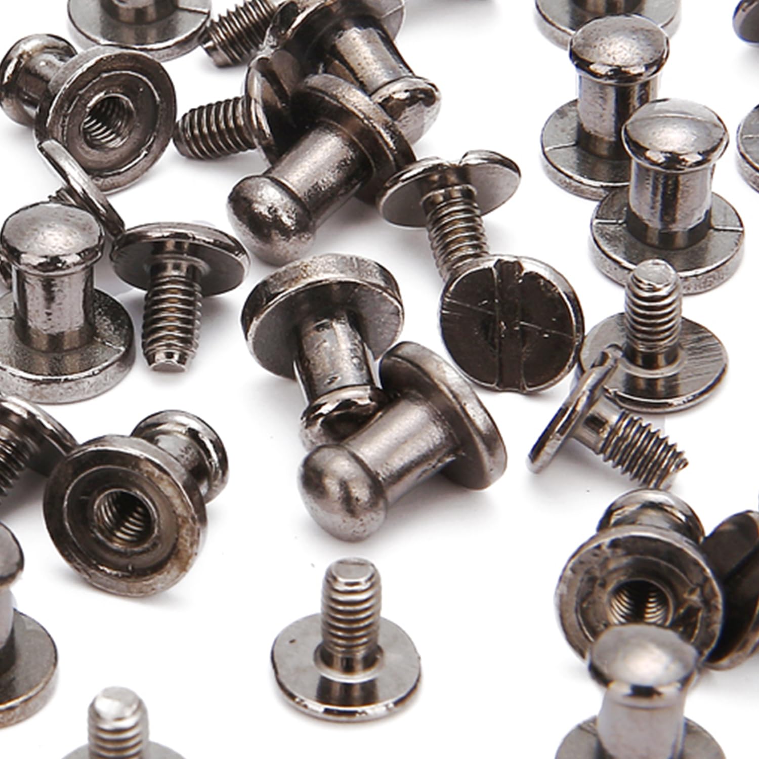 RUBYCA Button Spike and Studs Metal Screw-Back Leather-Craft DIY 8MM X 8MM 500 Pcs Sets Black Color