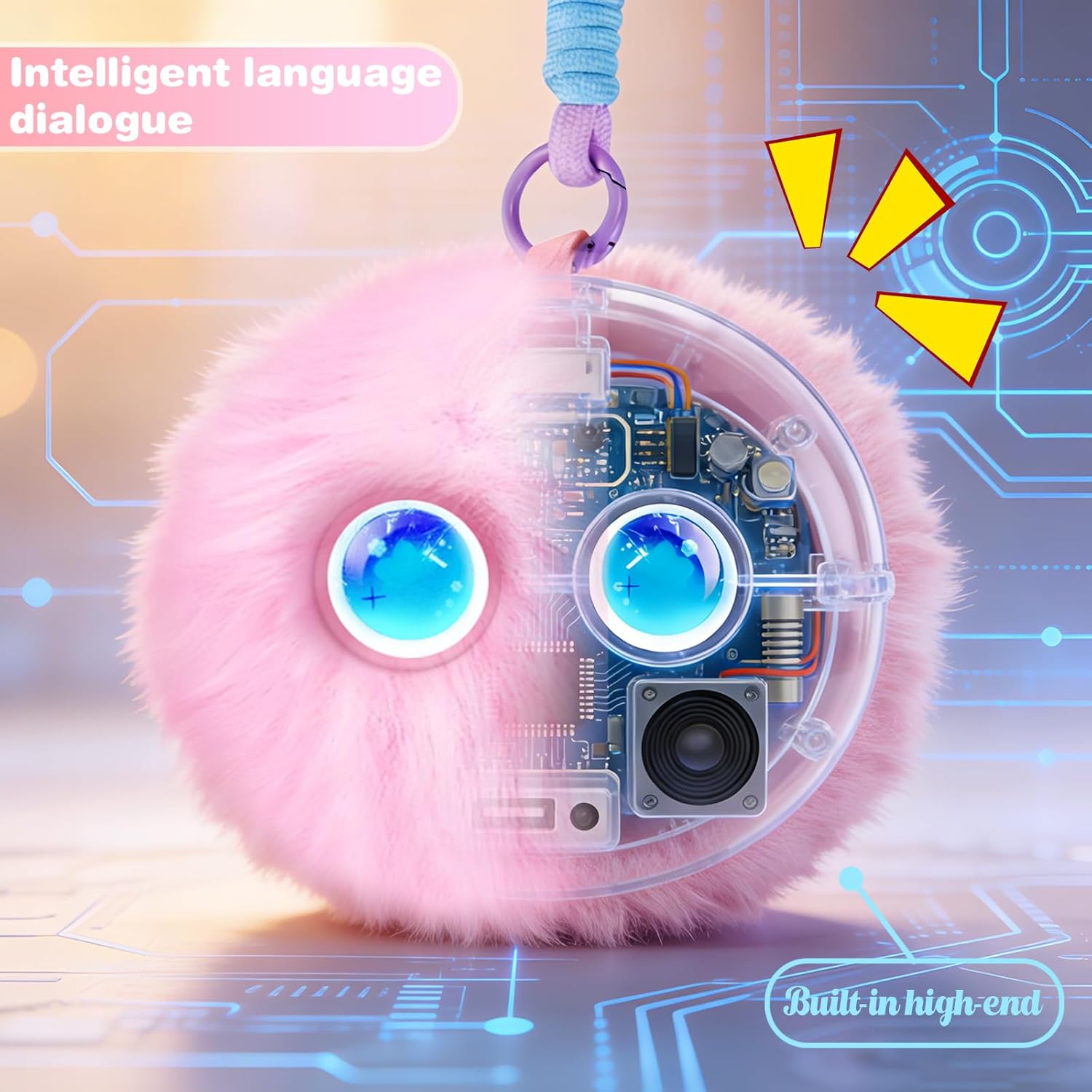 AI Smart Stuffed Animal, Cute Interactive Electronic Toys, Emotional Eyes, Bedtime Story, Multilingual Learning, Unique Gifts