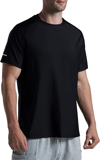 THE GYM PEOPLE Mens Cooling Running Shirts Ice Silk UPF 50+ Workout Tshirt