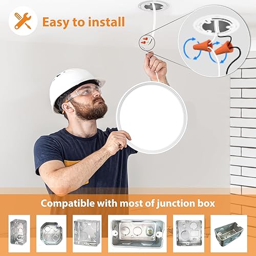 Miniatura 5 de slochi Paquete de 2 luces LED de techo empotradas de 12 pulgadas, luces de techo de 28 W, 3000 K4000 K5000 K seleccionables, 3200 lm superbrillantes