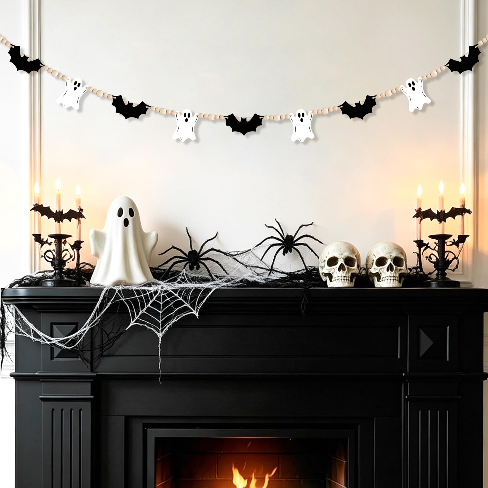 Halloween Ghost & Bat Garland - 5.7FT -4
