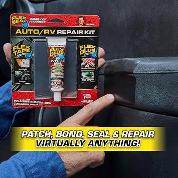 Flex Seal Auto/RV Repair Kit, Super Strong, Waterproof, Rubberized, UV Resistant, Car, Truck, Motorcycle, Seal and Patch, Bond and Repair, Quick Fix for Rips and Tears