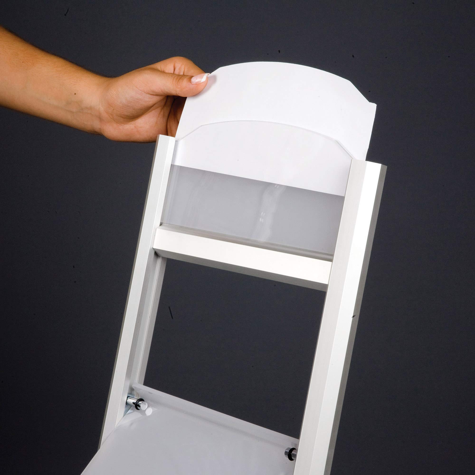 Boden-Prospektständer Rapid DIN A4 | Aluminium Prospekthalter mit Acryl Prospektablagen (2 x DIN A4)