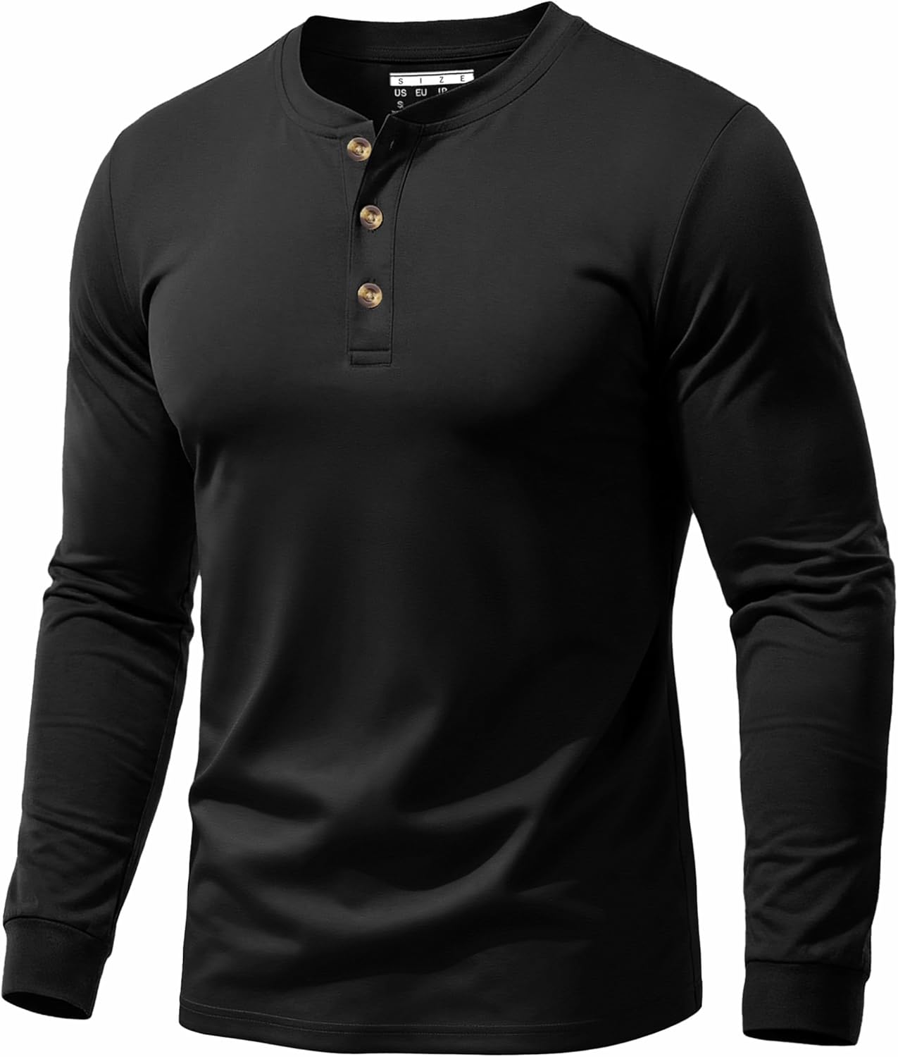 EKLENTSON Men's Henley Shirts Long Sleeve Cotton Lightweight Pullover Shirt Casual Fashion Button T-Shirt Basic Tee Tops