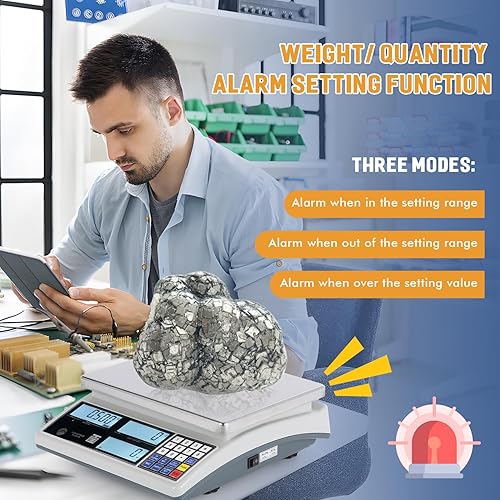 Vista 5 de Bonvoisin Escala de conteo industrial digital para piezas y monedas kg/g/lb Escala gramo electrónica Escala de conteo de inventario Escala de conteo