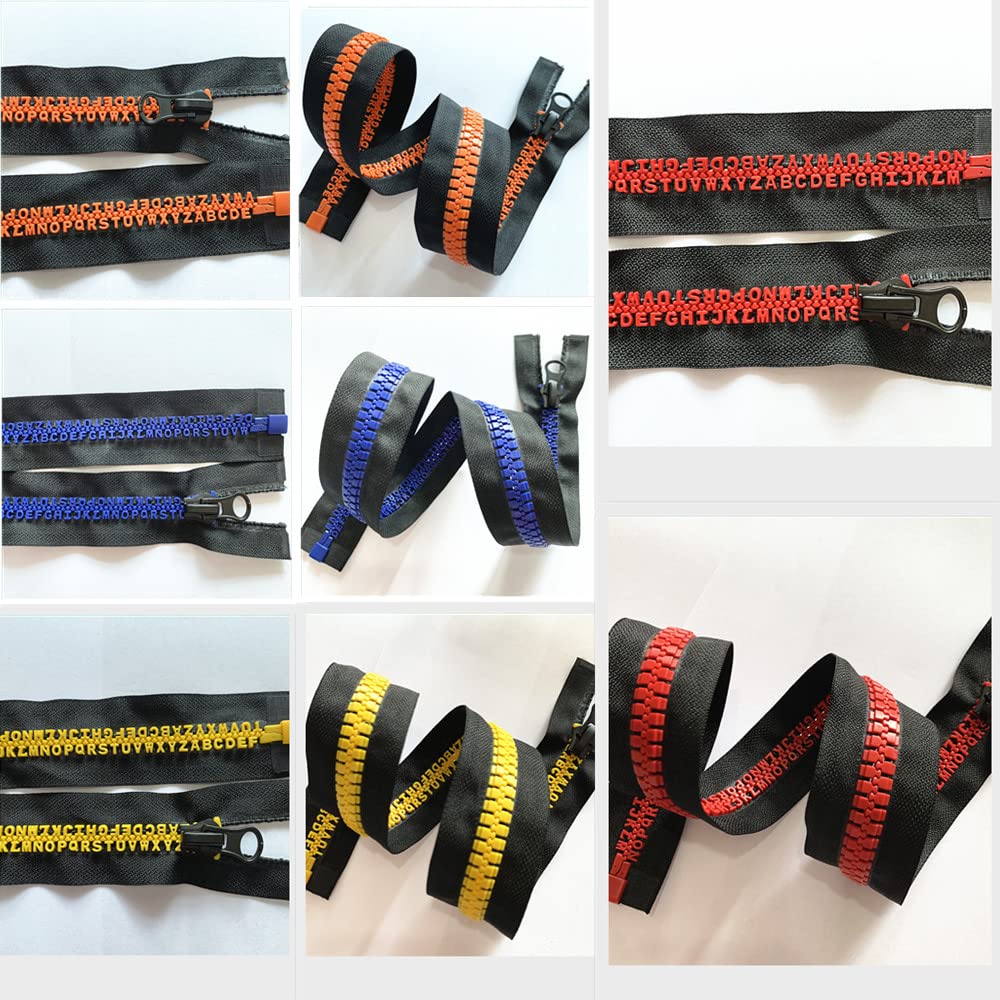 1-10Pcs Lettere Denti 8# Resina Coda Aperta Cerniera Indumenti 50/55/60/65/70 Cm-rosso, 10 pezzi, 55 cm