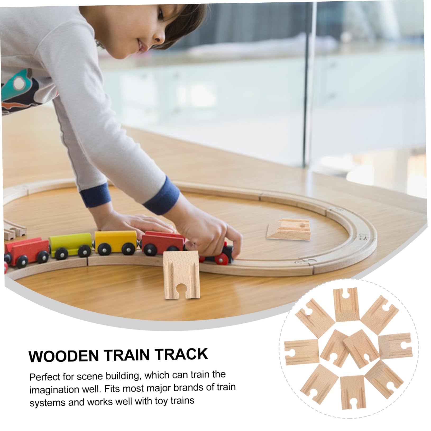 ifundom 50pezzi Wooden Concave Train Track Expansion Accessories Di Piste Legno Per Modellismo Ferroviario Gioco Didattico Per Facile Da Assemblare e Manutenere