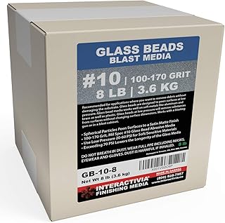 #10 Glass Beads - 8 lb or 3.6 kg - Blasting Abrasive Media (Extra Fine) 100-170 Mesh or Grit - Spec No 10 for Blast Cabinets Or Sand Blasting Guns - Small Beads for Cleaning and Finishing