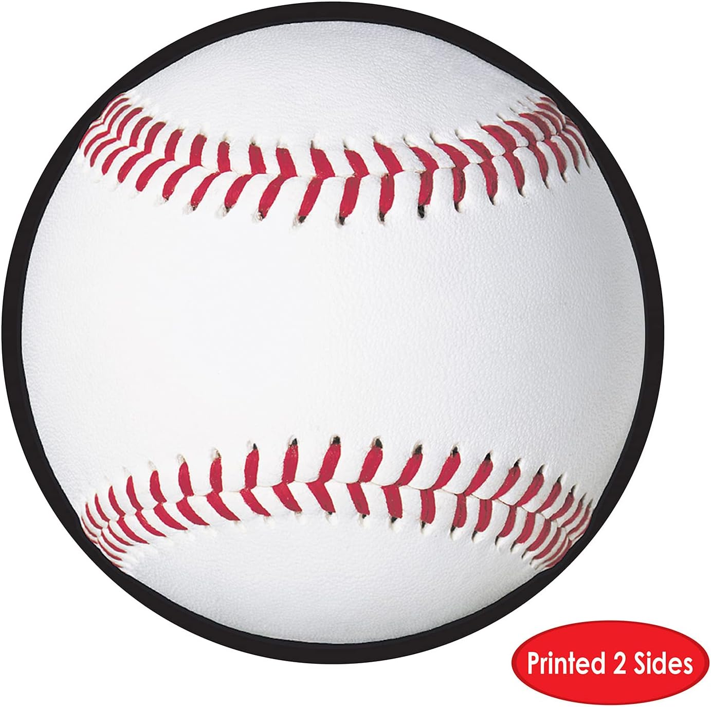 Beistle 24-Piece Paper Baseball Cut Outs in White/Red/Black, Sports Party Decorations for Game Day Celebrations, Birthdays and Classroom Decor, 13.5"