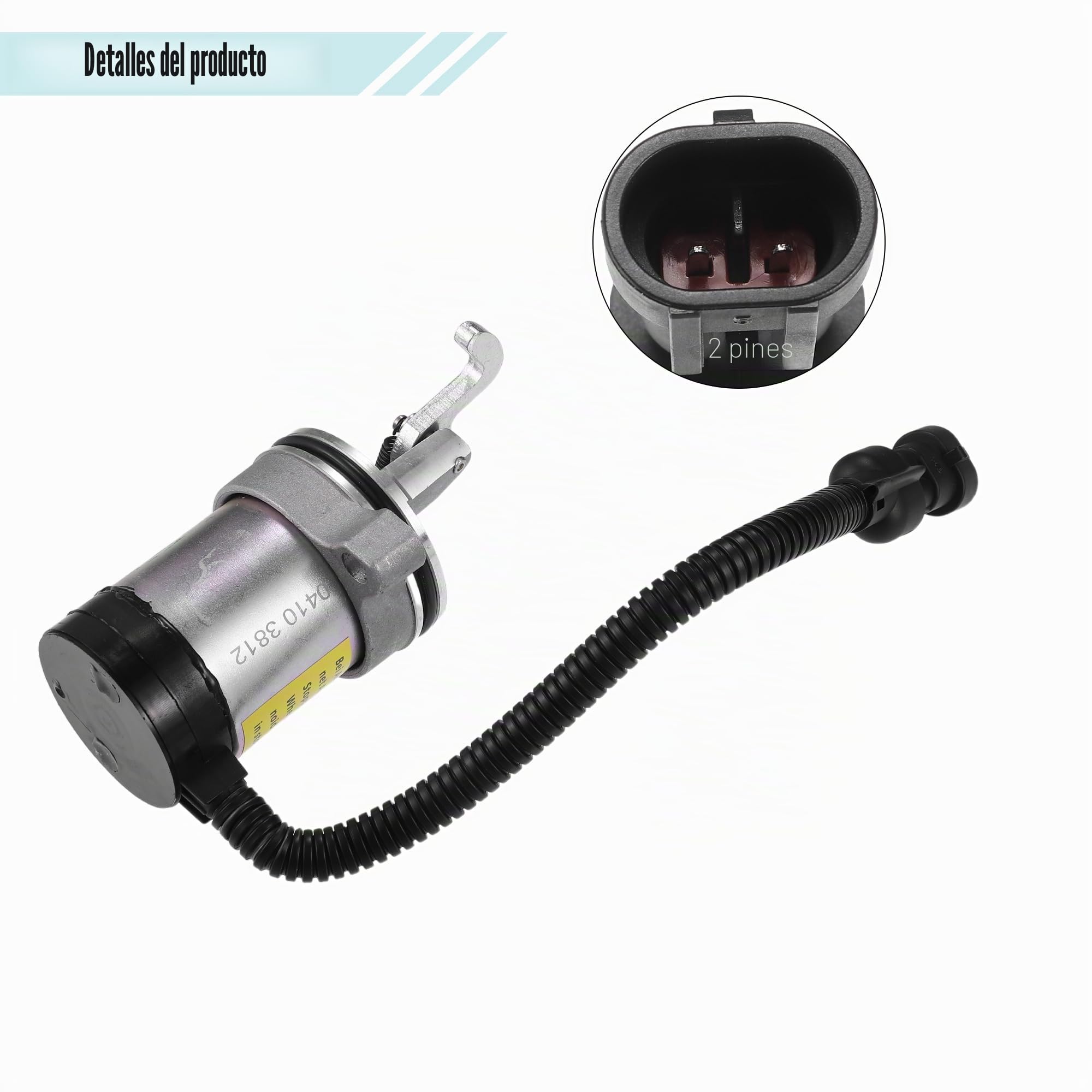 A ABSOPRO Solenoide De Parada De Combustible Para Deutz F3L 12V 1Pc | Para F3M, F4L, F4M, 1011, 2011, Material: Plástico Y Metal, Color: Negro Y Plateado, Voltaje: 12V, Tamaño: 10.6X7.8X5Cm