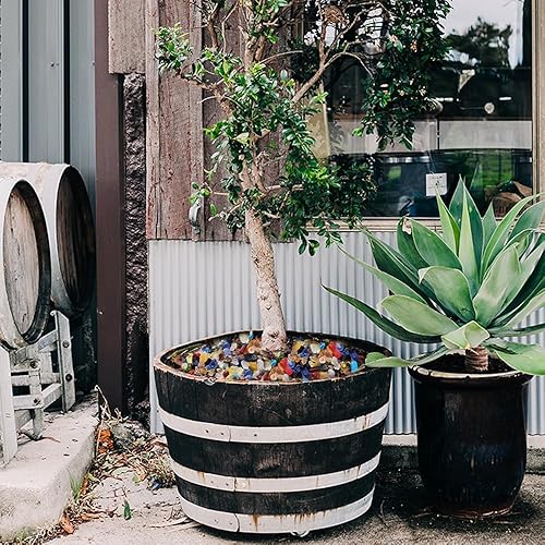 Miniatura 4 de HappyFiller Piedras decorativas de 1 libra de vidrio marino mate para manualidades, acuario, rocas, jarrón, decoración de playa, vidrio de fuego,