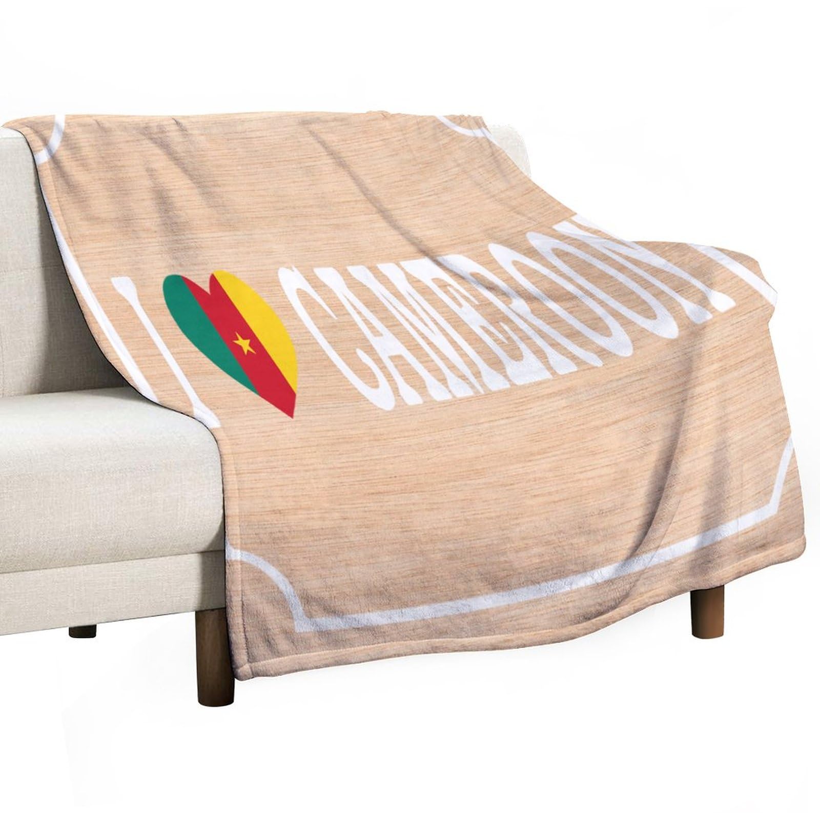 Couverture Cameroun 178x203cm : plaid doux et léger pour canapé et voyage