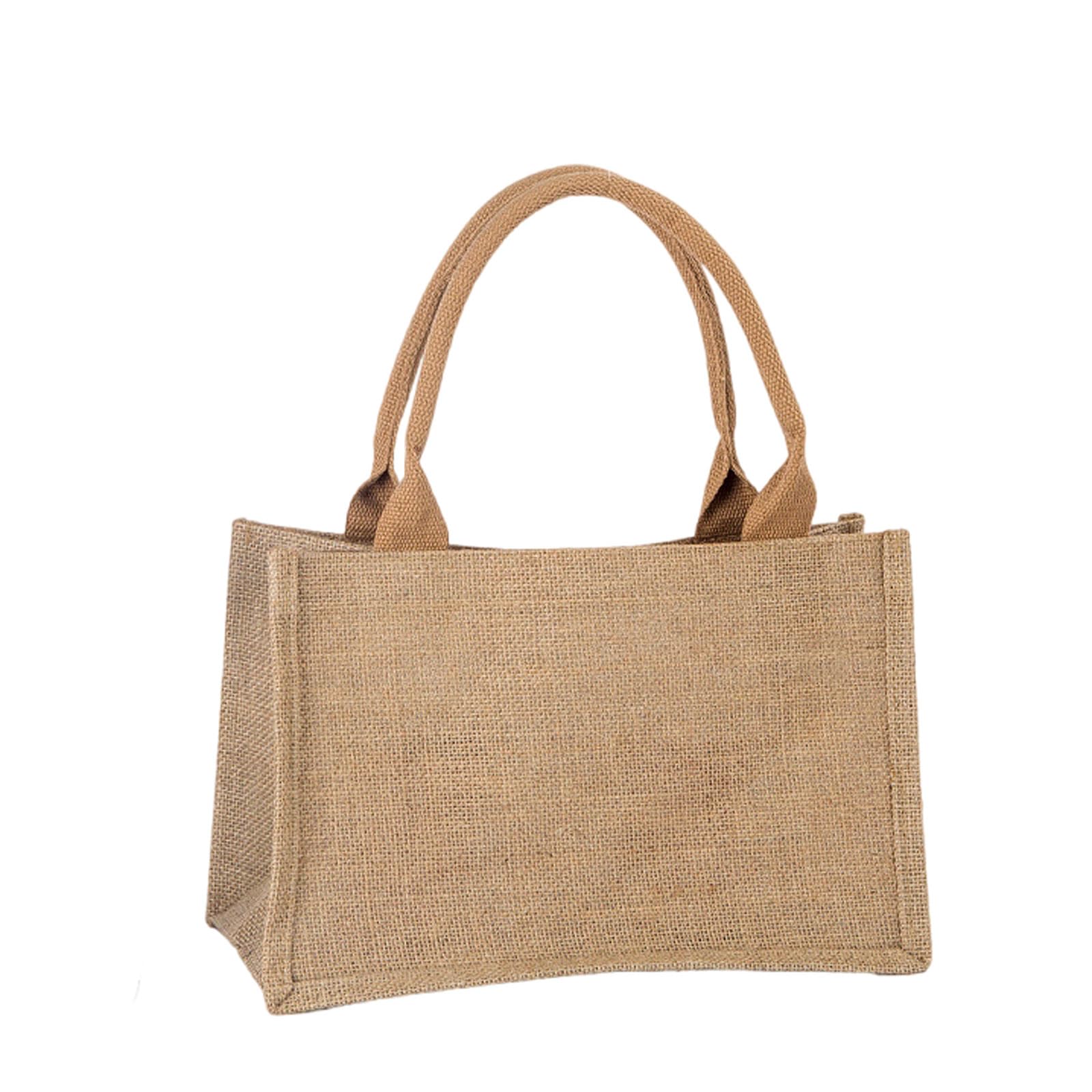 Enigmaire Jute Shopping Bag,Jute Tote Bag,Jute Shopper Bag With Handles,Jute Gift Bag,Burlap Grocery Shopping Tote,Burlap Jute Tote Bag With Handles,Water Resistant,For Household Outdoors Picnic