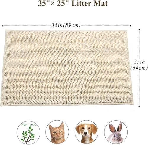 Miniatura 5 de Alfombrilla Vivaglory de microfibra para arena de gatos, diseño en 3D, atrapa todo tipo de arena, de 78x50 cm ó 89x63 cm, con parte trasera