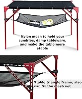 Vista 7 de iClimb Mesa plegable extensible, área de mesa grande, ultraligera, compacta con mesa hueca y bolsa de transporte para camping, mochilero, playa