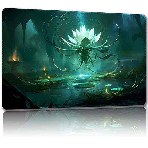 Malqiqi Alfombrilla de juego para MTG, con bolsas de almacenamiento, alfombrilla de juego de 24 x 14 pulgadas