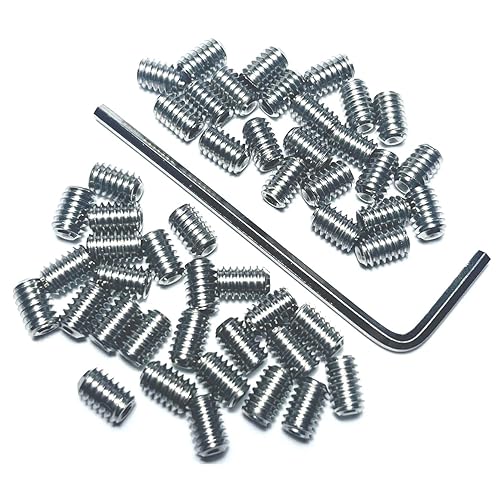 Miniatura 6 de Juego de 50 tornillos hexagonales de acero inoxidable 304 de 8-32 x 14 pulgadas con llave Allen de 564, juego de tornillos de cabeza Allen hexagonal