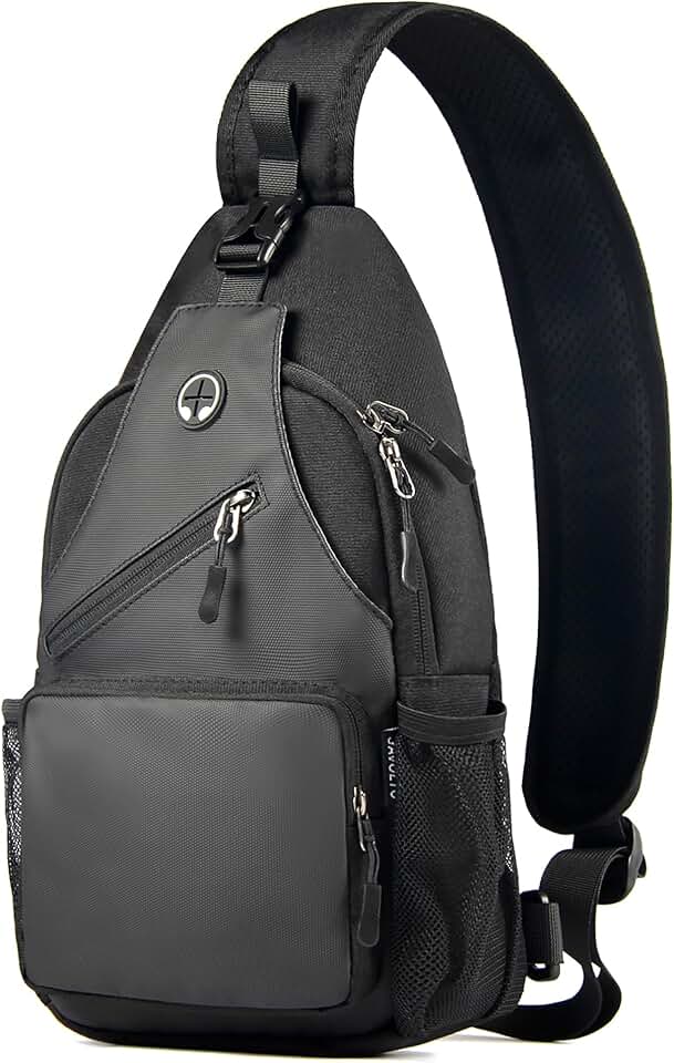 Javolto Sling Bag for Men Crossbody Backpack, Small Sling Backpack Mens Shoulder Bag, Casual Daypack Hiking Bag for Travel