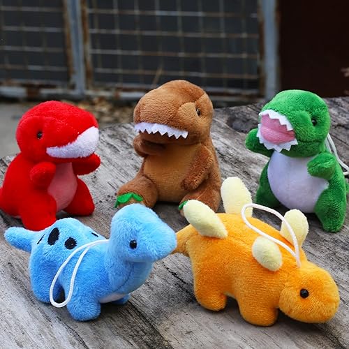 Miniatura 7 de Paquete de 16 juguetes de peluche de dinosaurios a granel mini figuras de dinosaurio surtido de llaveros juego de animales de peluche de dinosaurio