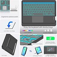 Vista 3 de Combo Touch - Funda con teclado táctil para Samsung Galaxy Tab S10 FE/S10 Lite/S9 FE de 10.9 pulgadas, teclado retroiluminado desmontable magnético