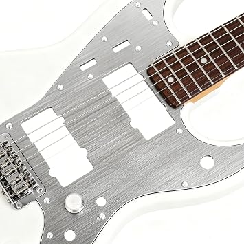 Fabater Electric Guitar Pickguard, 13 Holes Scratch Plate Pick Guards for Jazz Master and Classic Vibe Guitar, Vintage Guitar Part, Aluminium Alloy Shell Oxidized Silver