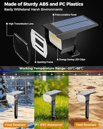 btfarm Pack of 8 Solar Spotlights for Outdoor Garden 72 LED Solar Lights for Outdoor Use IP65 Waterproof Solar Spotlight Garden Lights Solar Lights for Lawn Driveway Walkway Patio Tree Warm White
