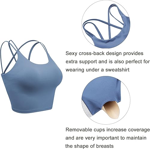 Vista 3 de Vorcy Brasier deportivo con relleno para mujer, camiseta corta con brasier integrado