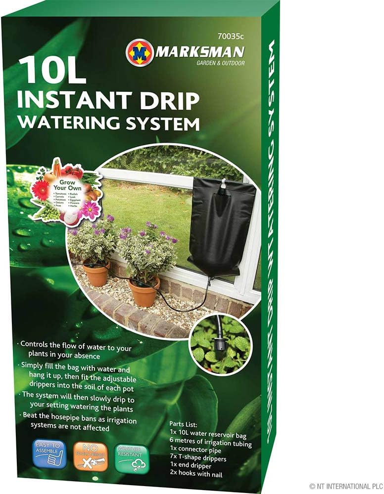 Instant Drip Watering System – Used For Automatically Watering Plants In The Garden, Green Houses & Outdoors | Gravity Fed Water Irrigation Kit, Weather Resistant