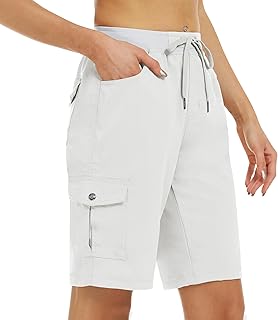 MoFiz Women's Hiking Cargo Short 6 Pocket Quick Dry Lightweight 10" Athletic Casual Summer Short