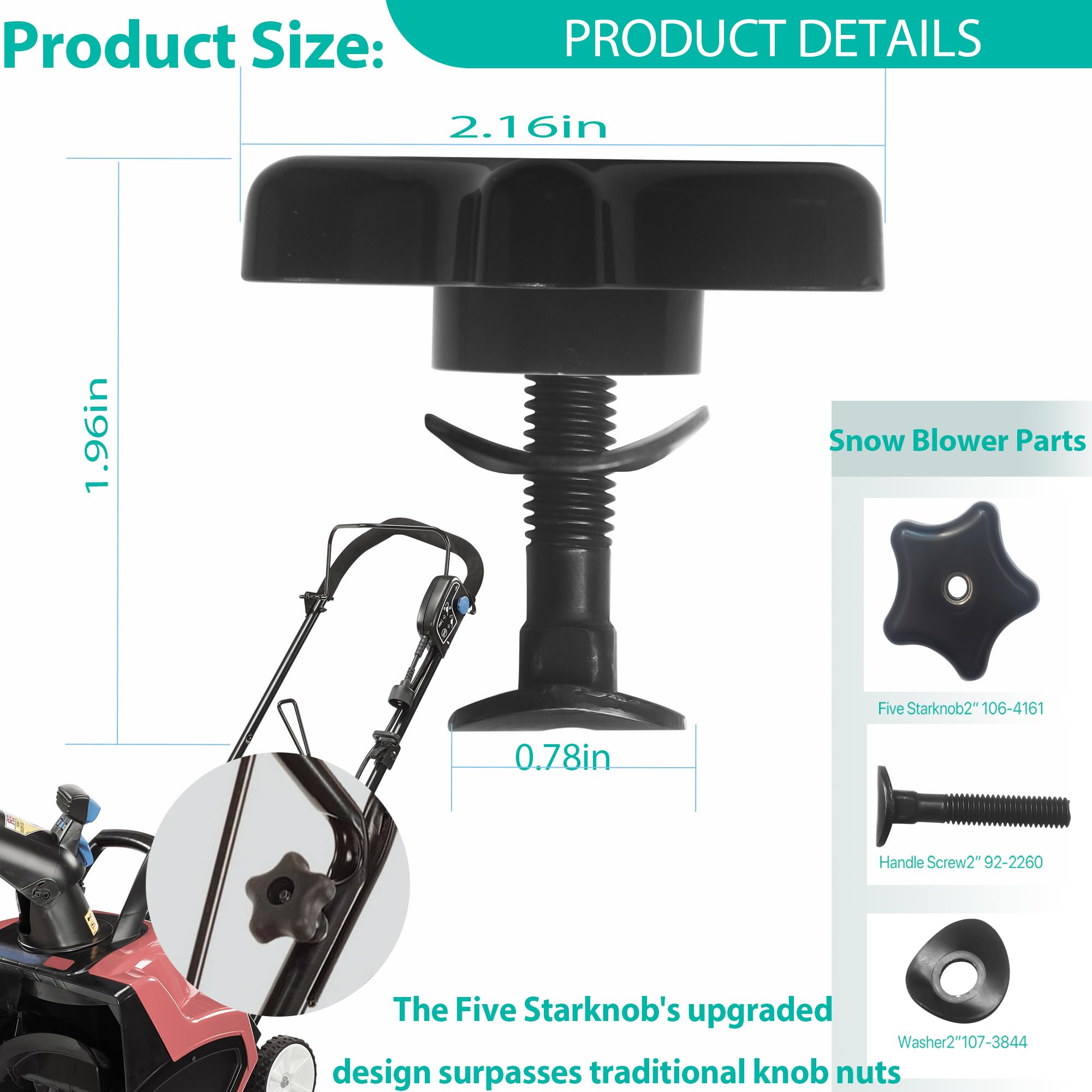 106-4161 Handle Knob 92-2260 Handle Screw For Toro Lawn Mowers Snow