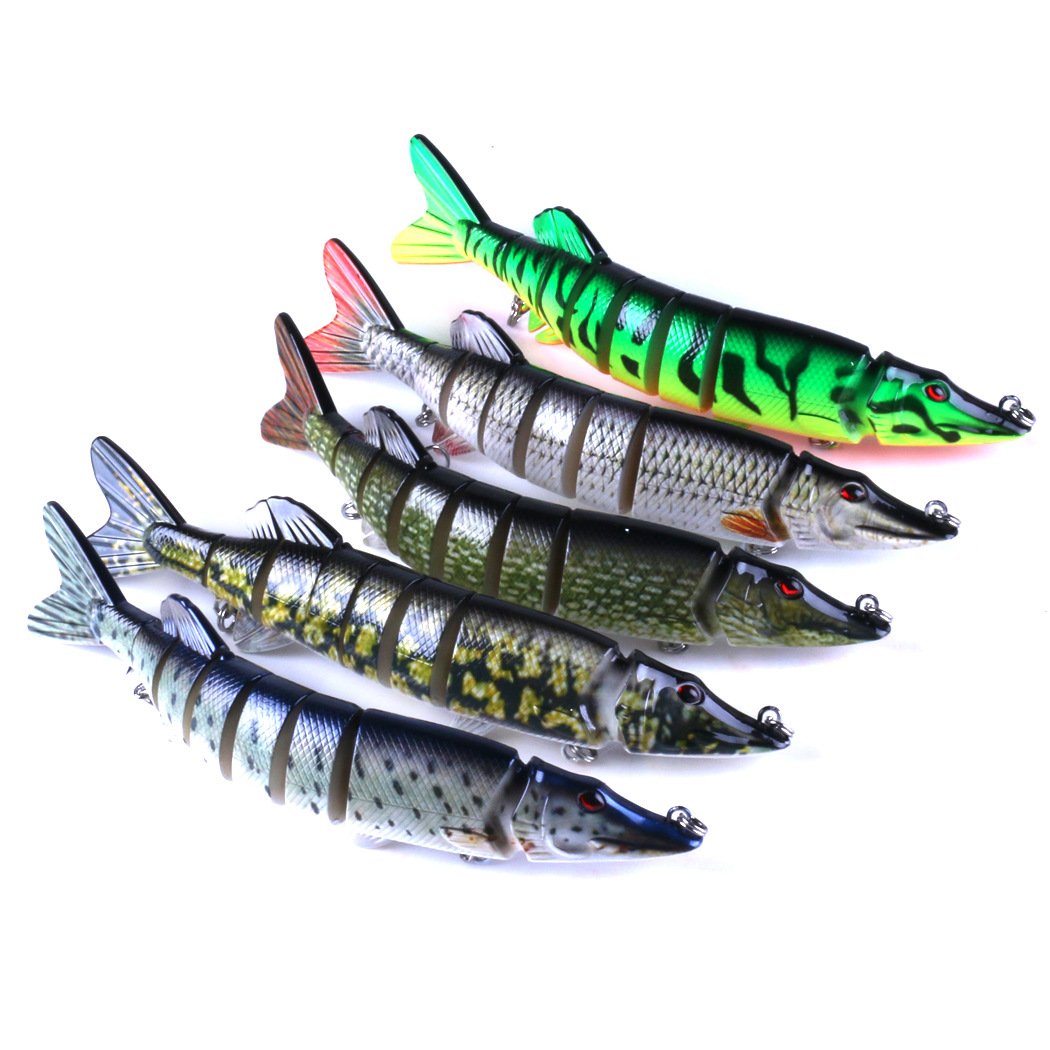 Przynęta korbowa, ryba wobler 5 szt. 20,5 cm/69 g wieloprzegubowa topwater realistyczna pstrąga przynęta do pływania z haczykami karp szczupak okonia narzędzie wędkarskie przynęty okoniowe