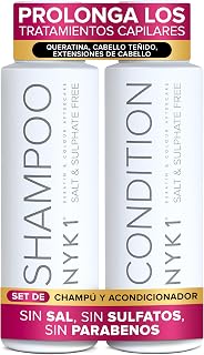 NYK1 Champu Sin Sulfatos Y Acondicionador (500ml x2) Champu Sin Sulfatos Ni Parabenos Y Cuidado Poste...