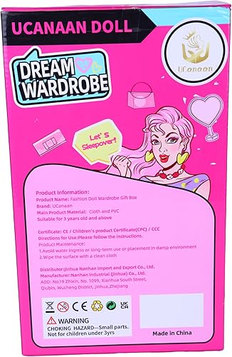 Miniatura 10 de UCanaan Conjunto de muñeca y armario para niña con ropa y accesorios para muñecas, incluyendo muñecas de moda, vestido y muchos otros accesorios