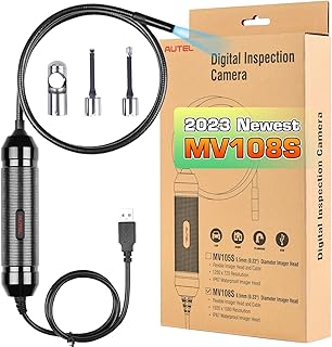 Autel MaxiVideo MV108S Endoscope, 2023 Upgraded of MV108/ MV105 Digital Inspection Borescope, 2MP HD Camera, IP67 Waterproof USB Scope Camera with LED Light, Work with Autel Scanners