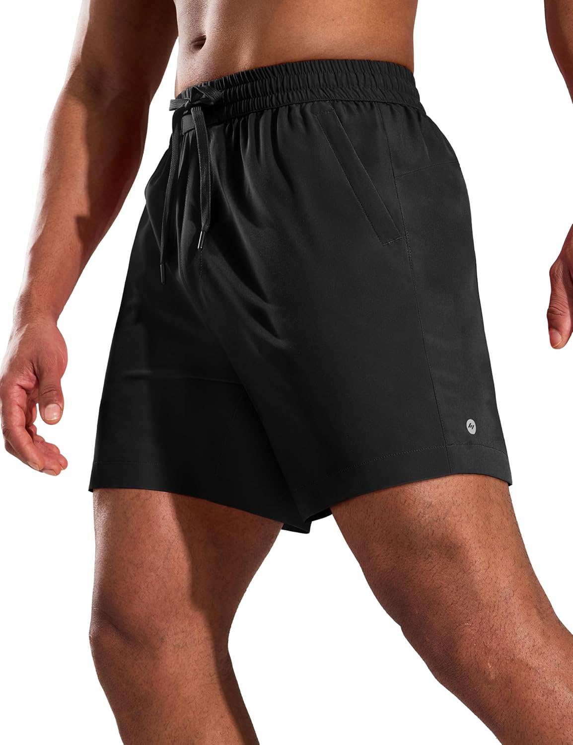 MIER Running Gym Shorts for Men 5 Inch Quick Dry Athletic Workout Shorts with Zipper Pockets, Elastic Waist, No Liner - Image 2