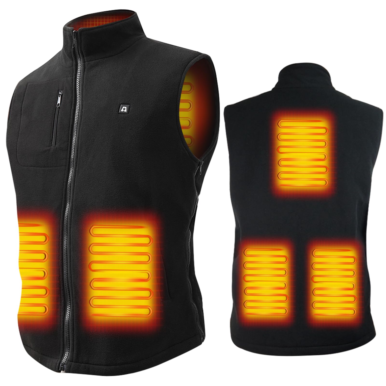 ARRIS Gilet riscaldato per uomo Taglia regolabile Gilet riscaldante elettrico per il corpo 7.4V Alimentato a batteria per uso invernale