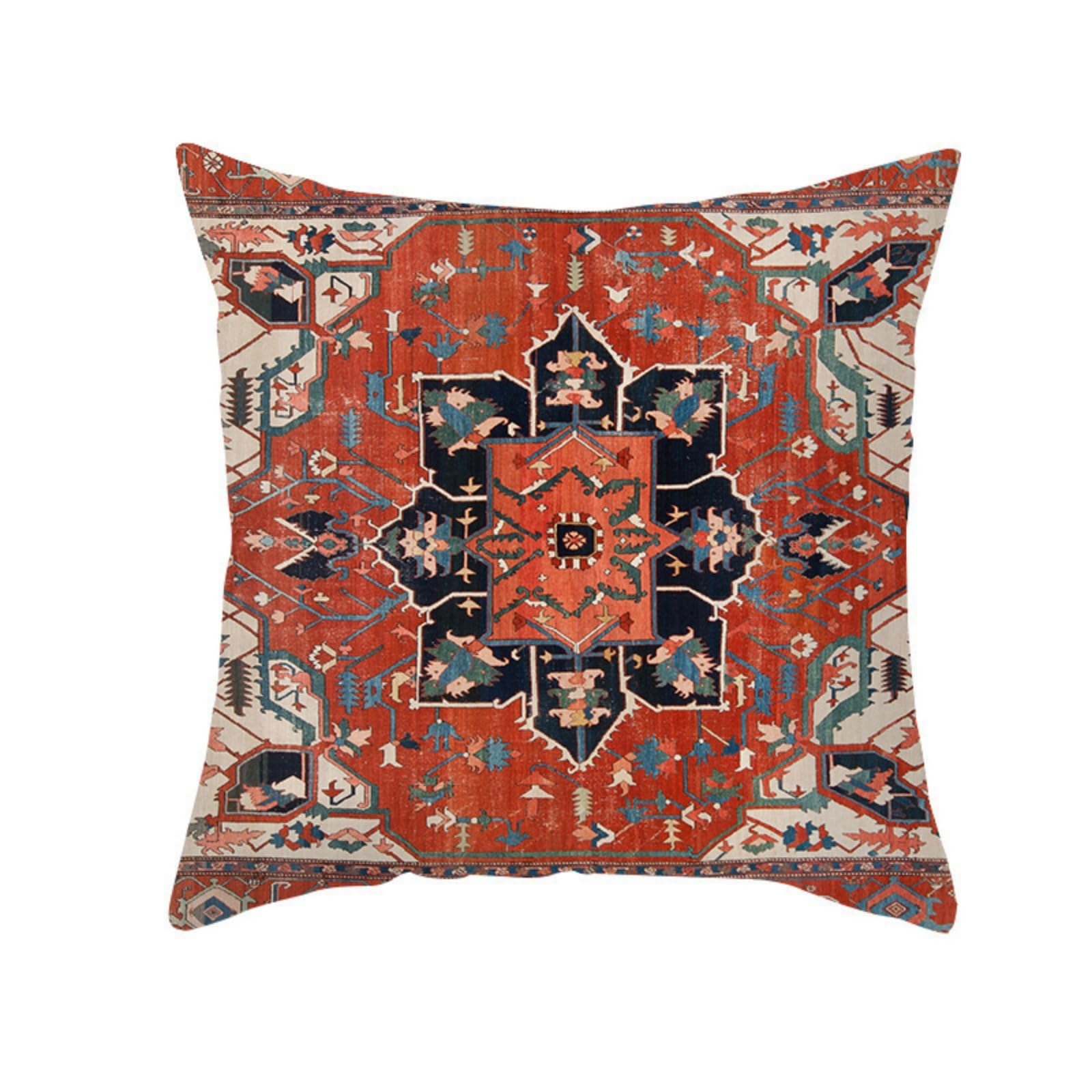 wxlmom Cushion Covers 40cm x 40cm Orange Black Pillowcase Invisible Zipper