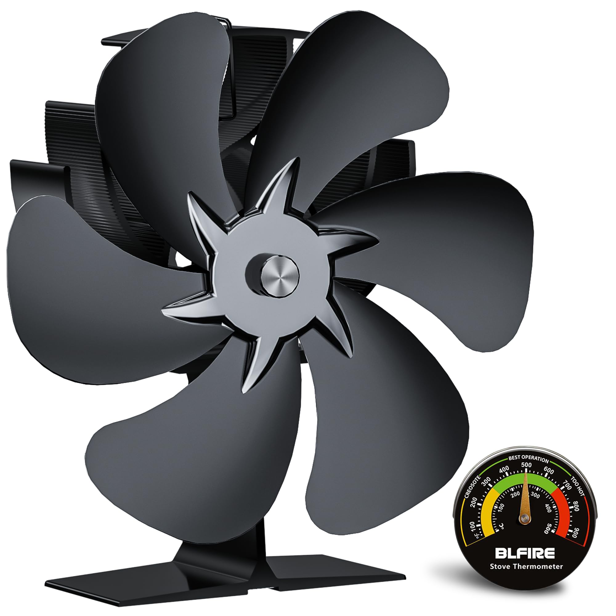 Ventilador de estufa de leña alimentado por calor | Ventilador activado por calor no eléctrico para quemador de leña | Accesorios de estufa