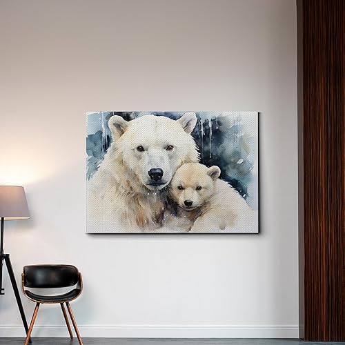 Miniatura 3 de Fox Mother Cub Prints, In The Style Of Stencil,Based, Ivory, Kids Wall Art, Kids Wall Art Display, Mom And Baby Animal Art Print, Wall Art, Wall