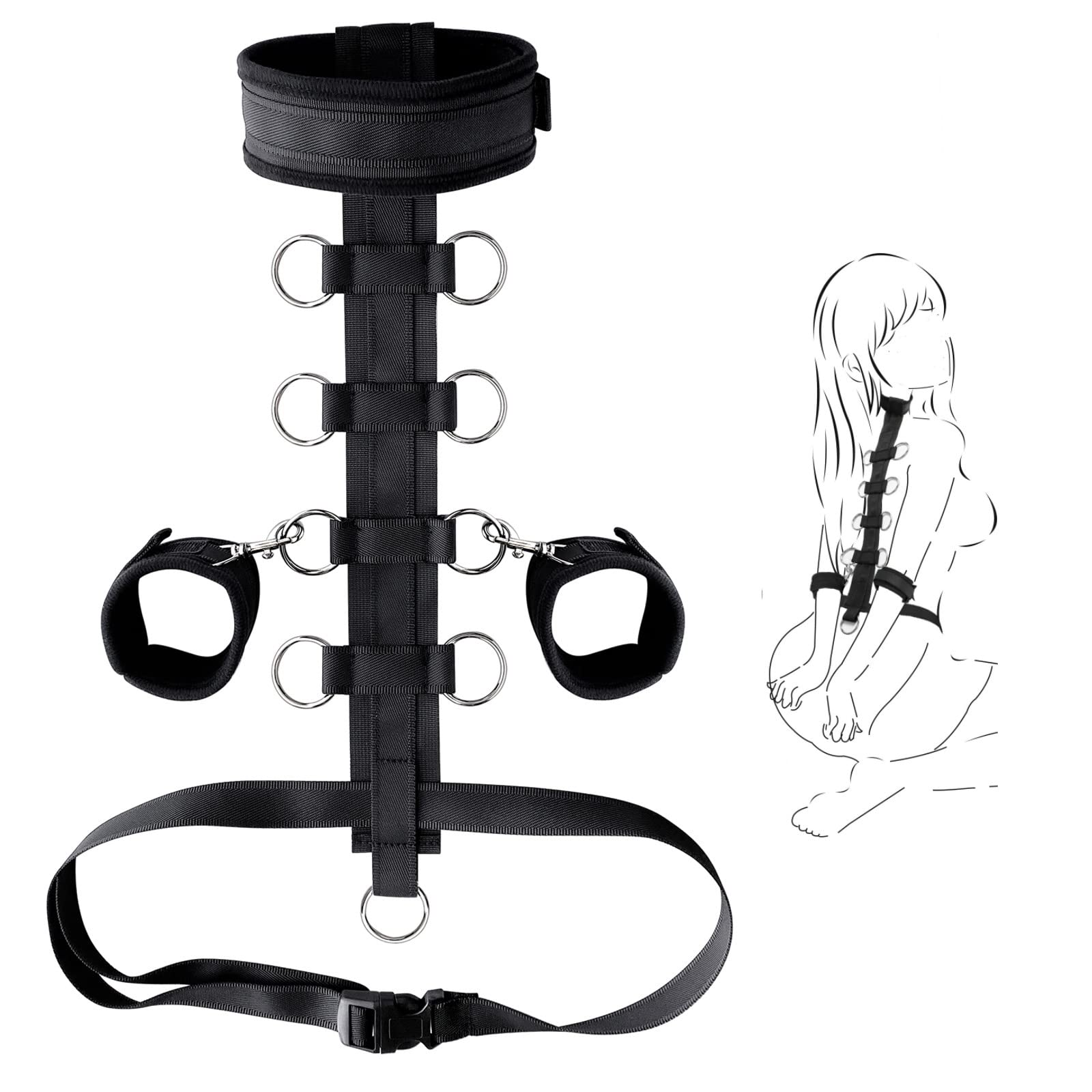 Fesselset Extrem BDSM Sex Bondage Fesseln Bett, Einstellbare Handschellen  Kragen Erotik SexSpielzeug für Paare, Extrem Betten Fesselset SM Kit Zubehör  Hals bis Handgelenk Fesseln für Frauen Paare : Amazon.de: Drogerie &  Körperpflege