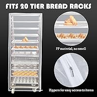 Vista 3 de Riakrum 2 piezas de 2 piezas de cubierta para panecillos para panadería, hoja de 20 niveles para el hogar, cocina, restaurante, panadería, 28