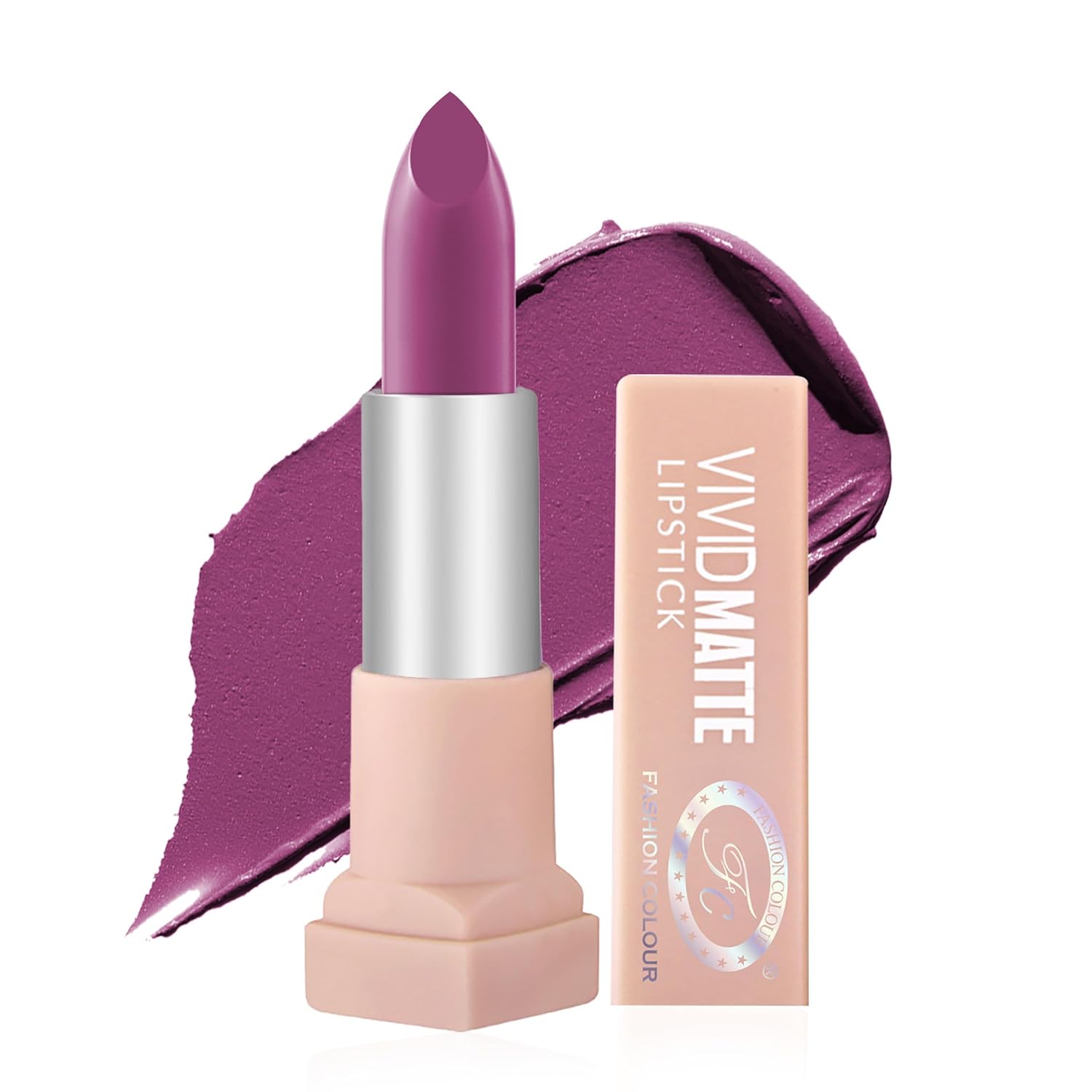 FASHION COLOUR Velvet Texture Vivid Matte Lipstick | Long-Lasting and Highly Pigmented Finish | Long Lasting, Hydrating & Lightweight Lipstick | Creamy | 14 Vivid Charming Colours | 3.8g | Dica Purple FASHION COLOUR Velvet Texture Vivid Matte Lipstick | Long-Lasting and Highly Pigmented Finish | Long Lasting, Hydrating & Lightweight Lipstick | Creamy | 14 Vivid Charming Colours | 3.8g | Dica Purple