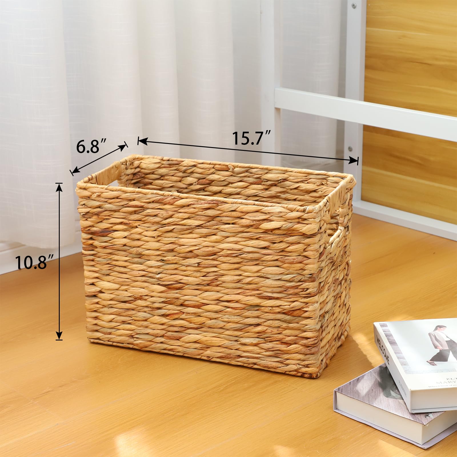 Coeusy Cestino in vimini, cestino nero da bagno, cestino della spazzatura in vimini impermeabile intrecciato a mano, piccolo cestino per bagno, cestino salvaspazio per camera da letto, ufficio