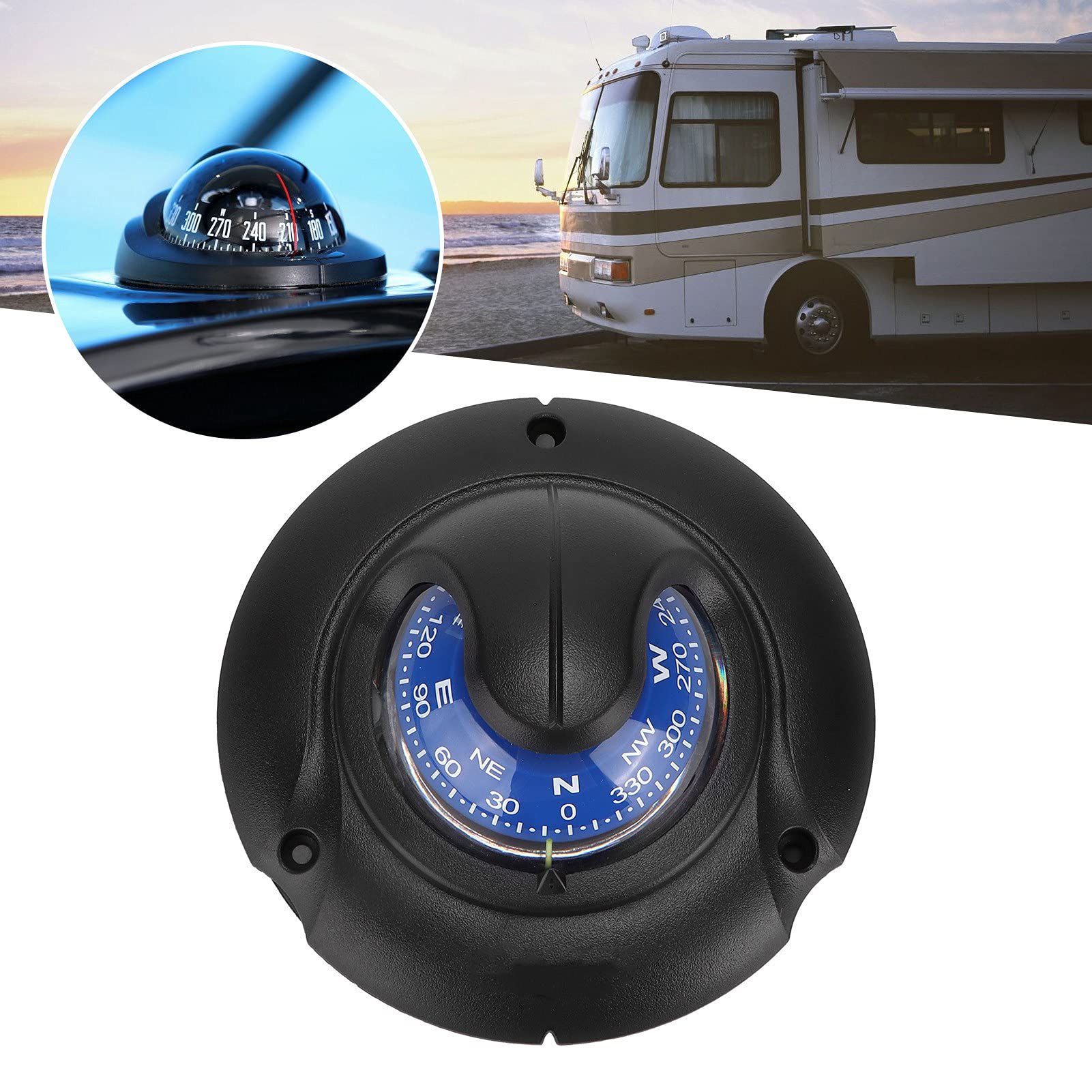 Marine Compas, Multifunktions-Boots-Compas-Armaturenbrett Mit LED-Licht, Magnetische Compas Für Marine-Yacht-Wandern