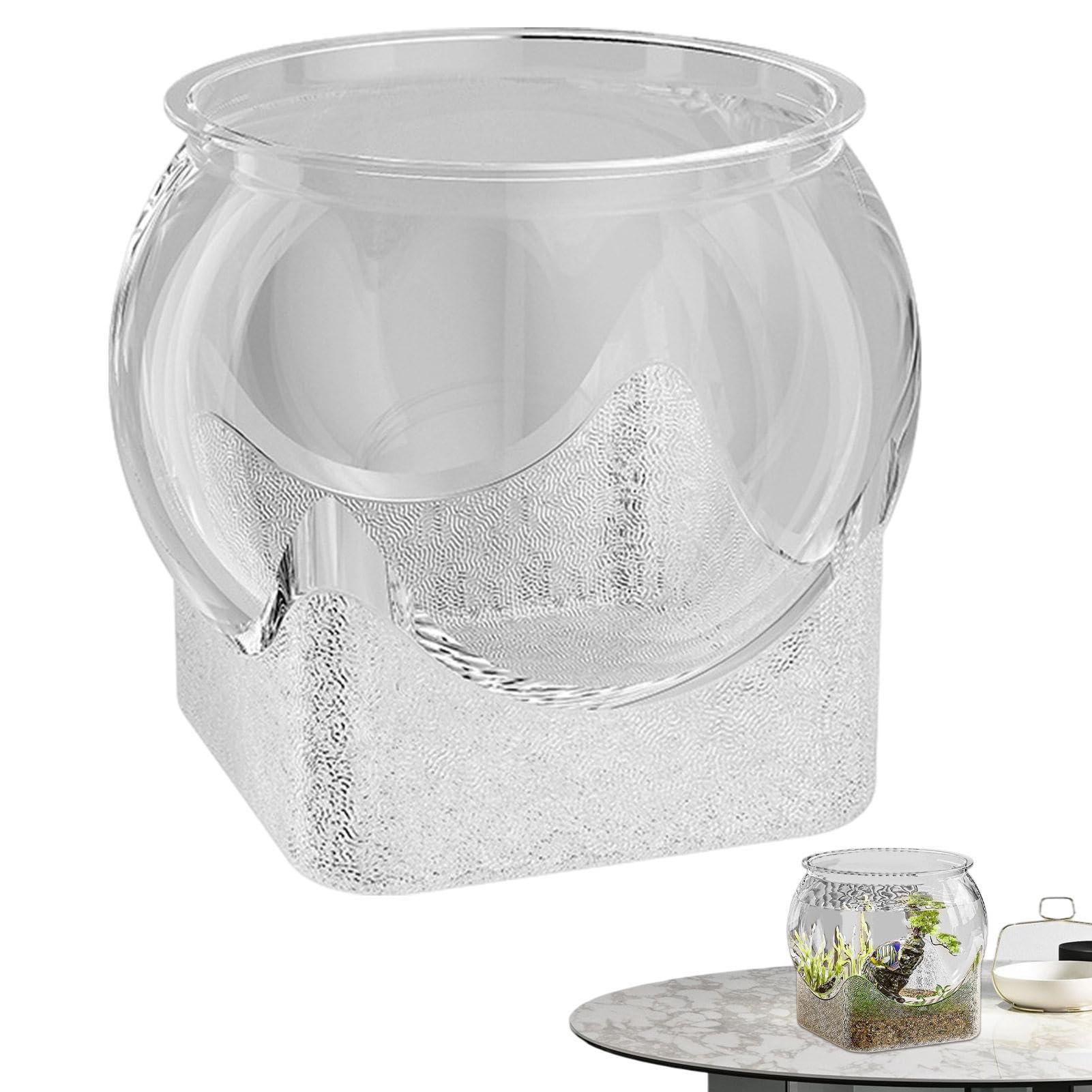 Rundes Fischglas mit Breiter Öffnung, Dekoratives Mittelstück, Transparentes Glas - Tragbar und Ideal für Heimdekoration und Vase