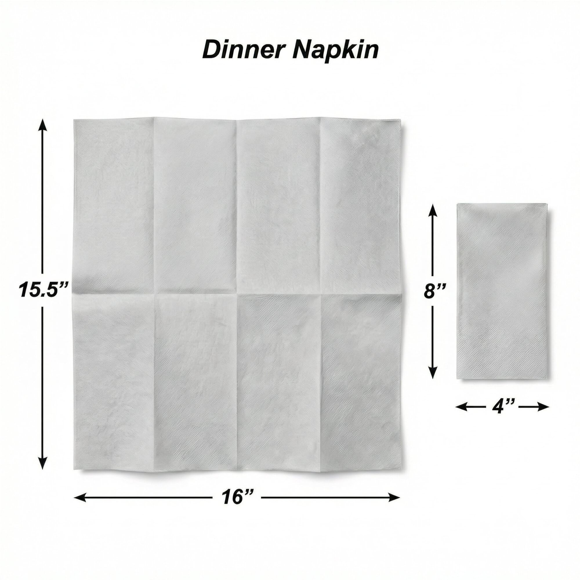 Servilletas de papel American Homstead, de 40 x 40 cm, ecológicas y ecológicas, ideales para recepción de fiestas o bodas. Compost grueso absorbente bio y reciclaje (plata)