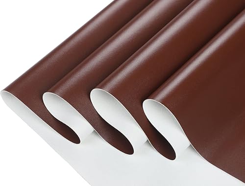 Miniatura 2 de CDY Hojas de piel sintética color marrón oscuro de 13.8 x 53 pulgadas, rollo de piel sintética suave, perfecto para manualidades, bolsos, carteras,