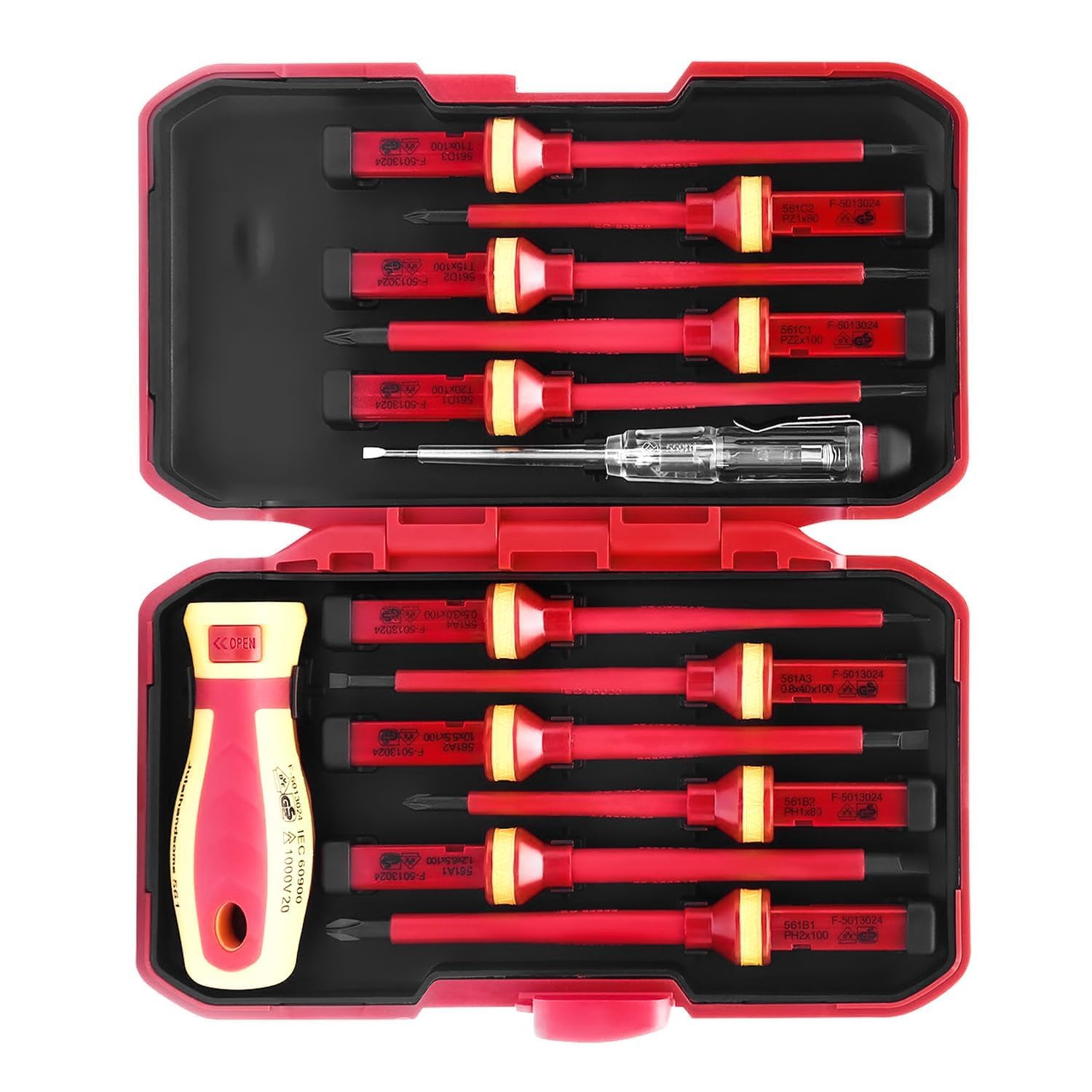 13 Piezas Kit Herramientas Electricista Destornillador Electricista, Aislamiento VDE Juego Destornilladores Electricista Juego de Destornilladores, Magnético Juego Destornilladores Profesionales